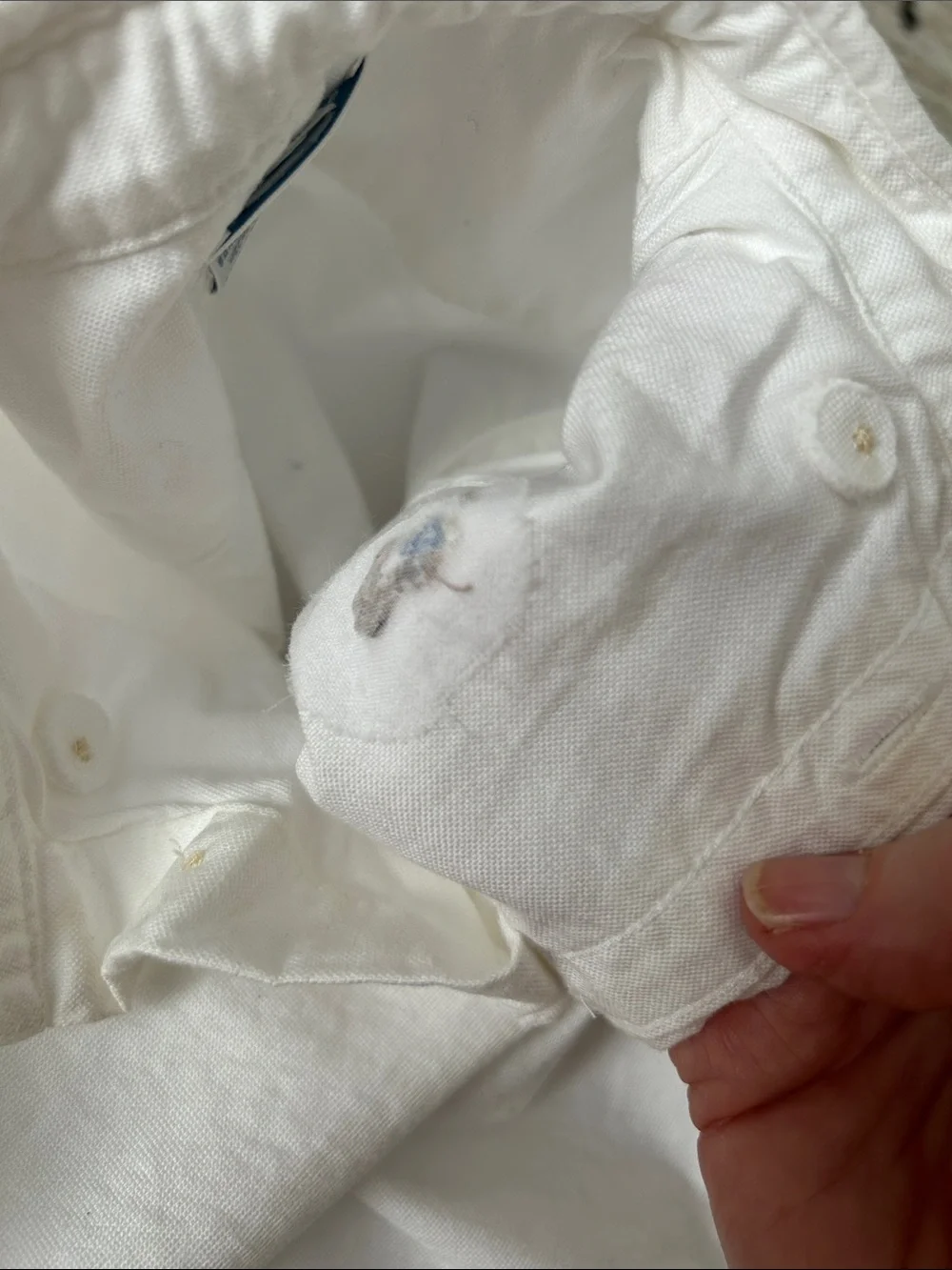 Ralph Lauren White Infant Button-Up Collared Polo Shirt, 12 months